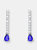 Genevive Sterling Silver Sapphire Cubic Zirconia Drop Earrings - Blue