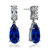 Genevive Sterling Silver Sapphire Cubic Zirconia Teardrop Earrings - Blue