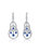 Genevive Sterling Silver Sapphire CZ Double Teardrop Chandelier Earrings