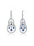 Genevive Sterling Silver Sapphire CZ Double Teardrop Chandelier Earrings