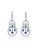 Genevive Sterling Silver Sapphire CZ Double Teardrop Chandelier Earrings - Sapphire blue