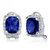 Genevive Sterling Silver White Cubic Zirconia Solitaire Earrings - Blue