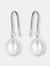 Genevive Sterling Silver White Pearl Drop Earrings - Silver