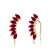 Genevive Sterling Silver with Gold Plated Ruby Cubic Zirconia Earrings - Red