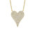 Genevive Sterling Silver with Pave Cubic Zirconia Heart Layering Necklace - Gold