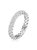 Genevive Sterling Silver with white gold Plated Clear Round Cubic Zirconia Curved Eternity Ring - Sterling Silver