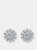 Genevive Sterlling Silver Cubic Zirconia Flower Stud Earrings