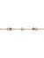 GigiGirl Kids/Teens Sterling Silver 14k Gold Plated Ruby & Clear Cubic Zirconia Cable Chain Bracelet