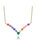 Gigigirl Kids/Teens Sterling Silver White Gold Plated with Rainbow Cubic Zirconia "V" Pendant Necklace - Multi