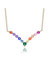 Gigigirl Kids/Teens Sterling Silver White Gold Plated with Rainbow Cubic Zirconia "V" Pendant Necklace - Multi