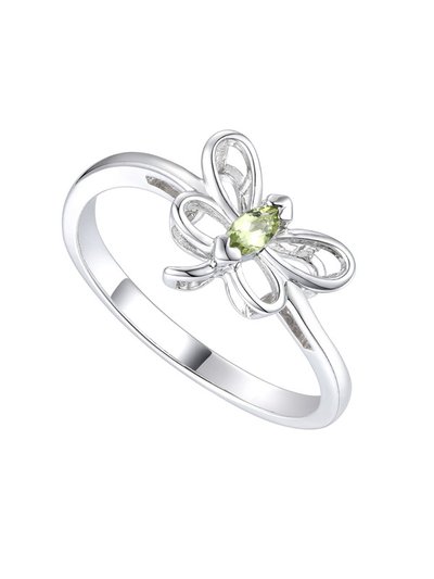 Genevive GigiGirl Kids/Teens Sterling Silver With Peridot Tourmaline Gemstone Butterfly Ring product