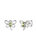GigiGirl Kids/Teens Sterling Silver With Peridot Tourmaline Gemstone Butterfly Stud Earrings - Peridot