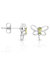 GigiGirl Kids/Teens Sterling Silver With Peridot Tourmaline Gemstone Butterfly Stud Earrings