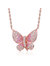 Gigigirl Teens Sterling Silver 18k Rose Gold Plated Ruby Cubic Zirconia Butterfly Necklace - Rose