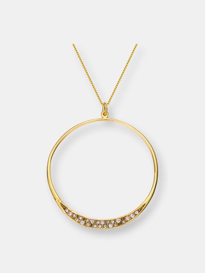 Genevive Gold Overlay Cubic Zirconia Halo Necklace product