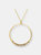 Gold Overlay Cubic Zirconia Halo Necklace - Gold
