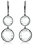 GV Cubic Zirconia Sterling Silver Black Plated or clear Double Round Clear Quartz Drop Earrings - Blue