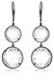 GV Cubic Zirconia Sterling Silver Black Plated or clear Double Round Clear Quartz Drop Earrings - Blue