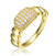 GV Sterling Silver 14k Yellow Gold Plated with Cubic Zirconia Pave Scalloped Ring - Gold