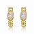 GV Sterling Silver 14k Yellow Gold Plated with Cubic Zirconia Scalloped Huggie Hoop Earrings