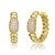 GV Sterling Silver 14k Yellow Gold Plated with Cubic Zirconia Scalloped Huggie Hoop Earrings - Gold