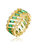 GV Sterling Silver 14k Yellow Gold Plated with Emerald & Baguette Eternity Band Ring - Green