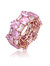 GV Sterling Silver 18k Rose Gold Plated with Pink Ice & Cubic Zirconia Chunky Double Row Eternity Band Ring - Rose