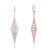 GV Sterling Silver Cubic Zirconia Long Drop Earrings - Rose