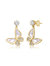 Kids/Teens 14K Yellow Gold Plating with Clear Cubic Zirconia Butterfly Drop Earrings - Gold