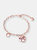 Kids'/Teens' Sterling Silver with Cubic Zirconia Heart Paper Clip Chain Bracelet - Rose