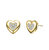 Lovely Platinum Plated Heart Stud Earrings - Gold