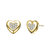 Lovely Platinum Plated Heart Stud Earrings - Gold