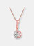 Rose Gold Overlay Cubic Zirconia Solitaire Necklace
