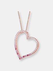 Rose Gold Plated Cubic Zirconia Heart Shape Necklace