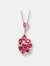 Rose Gold Plated Multi Colored Cubic Zirconia Pendant Necklace