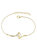 Sterling Silver 14K Gold Plated With 7mm White Freshwater Pearl Adjustable Layering Bracelet