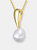 Sterling Silver 14k Gold Plated with Genuine Freshwater Pearl Drop Pendant Necklace