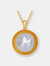 Sterling Silver 14k Gold Plated with Genuine Freshwater Pearl Round Pendant Necklace - Gold plated