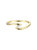 Sterling Silver 14k Gold Plated With White Freshwater Pearl Ocean Wave Stacking Ring - Gold