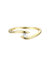 Sterling Silver 14k Gold Plated With White Freshwater Pearl Ocean Wave Stacking Ring - Gold