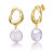 Sterling Silver 14k Yellow Gold Plated with White Coin Pearl Twisted Halo Circle Dangle Drop Earrings - Gold