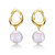 Sterling Silver 14k Yellow Gold Plated with White Coin Pearl Twisted Halo Circle Dangle Drop Earrings