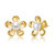 Sterling Silver 14k Yellow Gold Plated with White Pearl Blooming Daisy Flower Stud Earrings - Gold