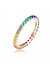 Sterling Silver 14k Yellow Gold with Multi-Color Cubic Zirconia Eternity Ring - Multicolor