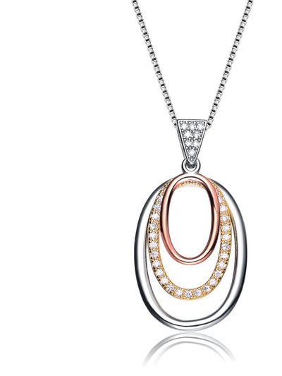 Genevive Sterling Silver 18k Rose Gold Overlay Pendant Necklace product