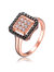 Sterling Silver 18k Rose Gold Plated With Black And Clear Cubic Zirconia Pave Ring - Rose Gold