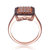 Sterling Silver 18k Rose Gold Plated With Black And Clear Cubic Zirconia Pave Ring