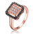 Sterling Silver 18k Rose Gold Plated With Black And Clear Cubic Zirconia Pave Ring - Rose Gold