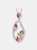 Sterling Silver 18k Rose Plated Multi Color Cubic Zirconia Assymetrical Spring Ring Pendant Necklace