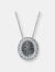 Sterling Silver Black and Clear Cubic Zirconia Vintage Necklace - Black